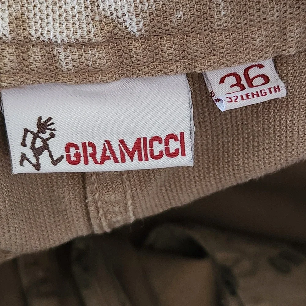 Gramicci G1 Vintage Series Pants Mens 36x32 Khaki Cotton Canvas Climbing No Belt